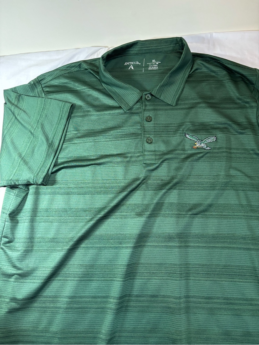 Philadelphia Eagles Men’s Green Striped Polo xl